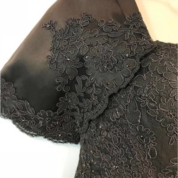 Helen Morley Dark Brown Strapless Lace Gown w/ Bolero 12 - Picture 8 of 11